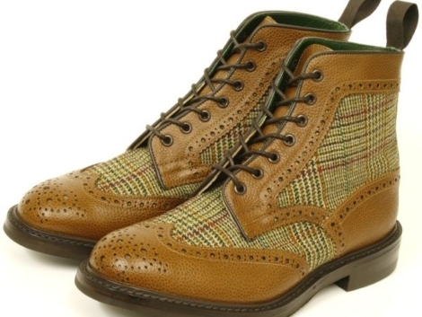 Tweed Brogue Boots - Mensfash